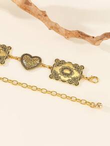 Corrente de Moda com Incrustação de Turquesa e Ágata, Adequada para Vestidos, Europeia e Americana Transfronteiriça