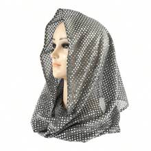 Women's Sequin Rave Hood Festival Rave Sparkly Rave Hood Head Scarf For Halloween Mardi Gras Costume Gear - 淺灰色 - 查看 6