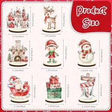 8 pièces Décorations de centre de table de bureau en bois classique pour Noël, style campagnard, bonhomme de neige, cerf, Père Noël, décoration de bureau, accessoires photo, fournitures de fête