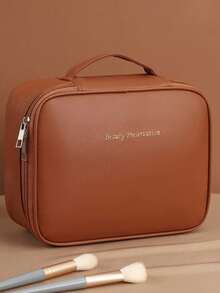 1 szt. Wielofunkcyjna kosmetyczka PU o dużej pojemności z wyjmowaną przegrodą dla kobiet, torba podróżna do przechowywania narzędzi do makijażu, niezbędne akcesoria podróżne, wakacje, letnie wakacje, powrót do szkoły, torba szkolna, torba podróżna dla kobiet, kosmetyczka podróżna - Torby o dużej pojemności - Zobacz 11