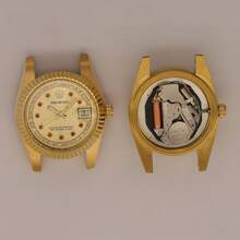 PROKING 1pc Women's Stainless Steel Gold-Tone Case & Band Business Fashion Red Crystal Quartz Watch, Elegant & Luxury, Suitable For Daily Decoration, Birthday Gift - Gold - View 11