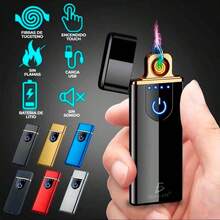 Mechero plasma eléctrico USB con indicador de batería - Blanco - Ver 2
