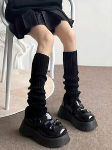 1 双可爱女士保暖袜、女士腿套、针织腿套、保暖袜、女士修身长筒冬季袜子、角色扮演分层袜