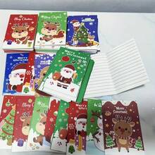 10/30/50 Mini Cuadernos de Navidad - Varios diseños navideños, incluyendo Papá Noel, muñecos de nieve, renos, etc. - Papel de líneas, regalos para fiestas de Navidad y relleno de calcetines, decoraciones navideñas, cuadernos de Navidad, notas de Navidad, mini cuadernos, útiles escolares, diarios/cuadernos, suministros de papelería (colores surtidos enviados)