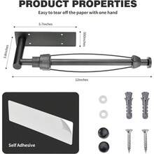 Paper Towel Holder Under Cabinet Wall Mount Kitchen Paper Towel, Self - Adhesive Paper Towel Bar, Paper Towel Rack, SUS304 Stainless Steel 13 Inch Black R, 1