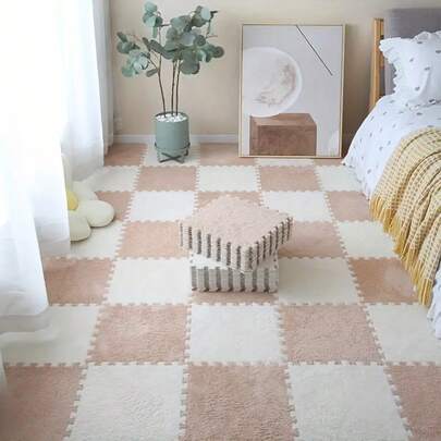 12 قطعة من حصائر الرغوة المانعة للانزلاق والقابلة للتركيب، مناسبة للمنزل والجيم والبيلاتس واليوغا والوسادة والحيوانات الأليفة والغرفة والصالة والأريكة والشرفة والسجاد وغرفة الألعاب