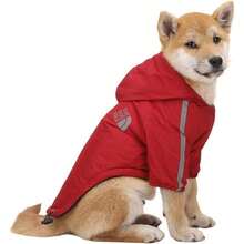 Abrigo de Perro Llevar Un Sombrero Ropa de Perro Engrosar para Mantenerse Caliente Suter para Perro Proteccin El Viento de Moda Abrigos para Perros Rojo, XXL - rojo + XXL - Ver 2