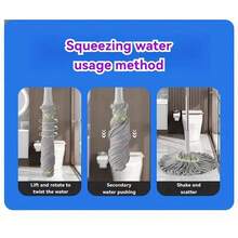 Paño de fregona, paño de fregona giratorio, paño de fregona de lavado a mano libre con escurridor automático, fregona giratoria multifuncional de uso en seco y húmedo, alta absorción de agua, fregona de piso de lavado a mano libre, repuesto de paño de fregona, juego de fregonas - Adecuado para la limpieza de pisos en salas de estar, dormitorios, cocinas y baños