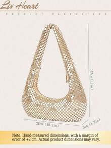 Women Fashionable Metal Backpack Underarm Bag High-End Shiny Party Nightclub Shoulder Bag Banquet Evening Dress Bag Rhinestone Aluminum Sheet Clutch Party Evening Bag, Perfectly Matching With New Years Outfit, Excellently Matching With Party Dresses For Women, Essential Wedding Items,Perfectly Matching With Graduation Dress, Prom Dresses Shimmering Aluminum Clutch, Dazzling Ladies' Evening Clutch,Sequin-Studded Fashionable Ladies' Underarm Bag, Retro Shoulder Bag,Gold Foil Evening Clutch With Diamond Embellishments, Glamorous Socialite Underarm Handbag, Perfect For Everyday Wear, Formal Dinners, Romantic Dates, Christmas, New Year Celebrations, And Various Occasions.Christmas Thanksgiving Festival Cyber Monday Holiday Gift Velvet Party New Year Winter Snow End-Of-Year Stocking Stuffers Christmas Gifts - 多色 - 查看 2