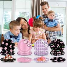 10 Stücke/20 Stücke/40 Stücke/50 Stücke/Set, Kawaii Party Dekoration süße Anime Pappteller Animations-Thema Geschirr Set, Cartoon Pappteller in süßen rosa und lila Farben, ideal für Taufe, Geburtstag und andere Partys, 7 Zoll Teller