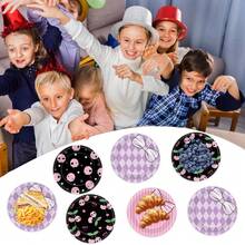 10 Stücke/20 Stücke/40 Stücke/50 Stücke/Set, Kawaii Party Dekoration süße Anime Pappteller Animations-Thema Geschirr Set, Cartoon Pappteller in süßen rosa und lila Farben, ideal für Taufe, Geburtstag und andere Partys, 7 Zoll Teller