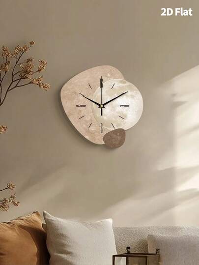 1pc 12inch/16inch Moderne Minimalist Creative Planet Art ation Wand Clock, Super Quiet Quartz Movement, No Ticking Sound, Room ation, Home Living Bedroom Classroom Kitchen Office Cafe Restaurant Ho Dormitory Hotel Apartment Klok Painting view 3