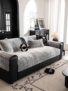 1pc Simple & Fashionable Sofa Cushion Cover, Thick Plush Skin-Friendly Sofa Slipcover For Autumn/Winter, Elegant European-Style Luxury Sofa Seat Pad, Anti-Slip Anti-Dust Anti-Cat Scratch Sofa Protector, Suitable For Living Room, Bedroom, Study, Office, Club, Party, 1-4 Seater Sofa, L-Shaped Sofa