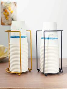 1pc Luxury Paper Cup Holder, Disposable Cup Organizer, Water Dispenser Cup Rack, Tabletop Paperless Easy Cup Holder, Cup Dispenser, Creative Cup Rack, Hygienic, Tidy