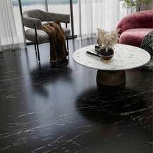 1 rollo de 40 cm de ancho Pegatina de piso autoadhesiva duradera con efecto de piedra de mármol negro, impermeable y antideslizante, para renovación de piso DIY, decoración del hogar adecuada para pisos del hogar