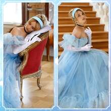 8pcs Princess Costume Accessories Set, Including Blue Headband, Black Velvet Necklace, Pearl Earrings, White Gloves, Satin Blue Bow Over-The-Knee Socks, Suitable For Halloween, Cosplay, Birthday Princess Outfit And Daily Wear,Valentine's Day Costume