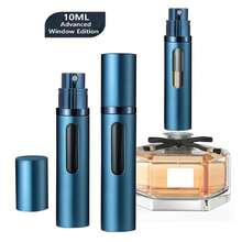 1pc Redesigned Perfume Spray Bottle, Portable Perfume Refillable Atomizer, Bottom Fill Mini Spray Travel Perfume Bottle, Pump Fills Directly From The Bottom Without Removing The Cap, 100% Pure Glass Inner Bottle, With A Visible Window So You Can Easily Know How Much Perfume Is Left, Available In 5ml / 8ml /10ml