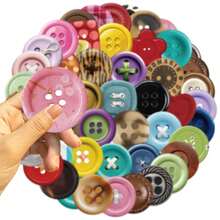 63/50 件 Ins 风格纽扣贴纸涂鸦贴纸廉价贴纸乙烯基贴纸日记贴纸手帐贴纸装饰派对滑板手机壳水杯贴纸吉他贴纸可 DIY 贴纸笔记本贴纸 - 彩色 - 查看 11