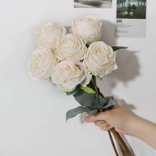 1/3/6pcs Artificial Flame Rose, White, Suitable For Mother's Day Decor ...
