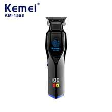 【专业无线理发器】KEMEI KM-1556 沙龙级电动理发器，锂电池渐进式理发器，锋利刀片不拉扯头发，适用于沙龙、家庭、男士理发 - 黑色 - 查看 8