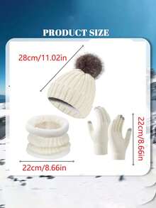 5pcs/2pcs Winter Warm Outdoor Sports Accessories: Thick Warm Hat, Neck Girdle, Touch Screen Gloves And Plush Earmuffs, Suitable For Outdoor Skiing, Cycling And Hiking - Multicolor - View 4