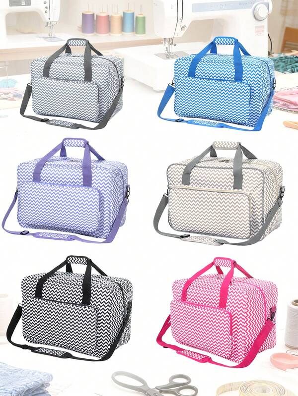 Sewing Machine Carrying Case - Multi-Pocket Storage Bag With Adjustable Shoulder Strap, Fits Most 15-18 Inch Machines, Water-Resistant Oxford Fabric