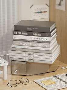 1 Piece Transparent Acrylic Bookshelf - Waterproof, Rectangular Storage Organizer For Notebooks, A4 Paper, Envelopes, Documents And Magazines - Perfect For Home And Office Organization, Office Organization Modern Bookshelf Durable Plastic, Book Storage Organizer Minor Flaws But Does Not Affect Use