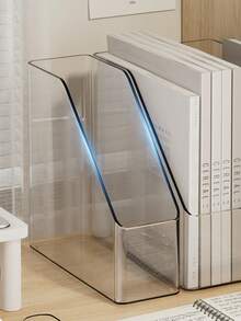 1 Piece Transparent Acrylic Bookshelf - Waterproof, Rectangular Storage Organizer For Notebooks, A4 Paper, Envelopes, Documents And Magazines - Perfect For Home And Office Organization, Office Organization Modern Bookshelf Durable Plastic, Book Storage Organizer Minor Flaws But Does Not Affect Use