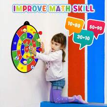 一套29英寸儿童大型飞镖靶，含8支粘性飞镖，室内/室外运动趣味派对游戏玩具，适合3-12岁男孩女孩生日礼物 - 彩色 - 查看 9