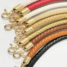 مقبض حقيبة منسوج مع مشبك ربيعي ذهبي، سلسلة حقيبة اليد DIY قابلة للاستبدال كاكسسوار لصنع المحفظة