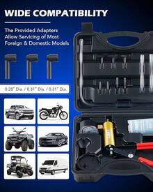 Kit Purga Frenos Bomba Vacío Manual Adaptadores Manómetro Guantes - Negro - Ver 5