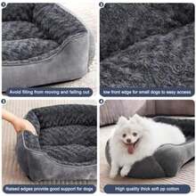 JOEJOY Rectangle Dog Bed For Large Medium Small Dogs - Washable Orthopedic Sofa Bed, Soft Breathable Puppy & Pet Cuddler, Durable Calming Dog Bed With Anti-Slip Bottom, Multiple Sizes,(XXL(42"X 30"X 10") Dark Grey) - Type10 - 查看 4