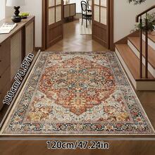 1pc Luxury Classic - Retro Floral - Bohemian Area Rug, 100% Polyester, European - Faux Wool Material, Home Carpet, Suitable For Living Room, Bedroom, Dorm, Entryway, Patio, Machine Washable All Season Large Size Mat, Aesthetic Home Decor