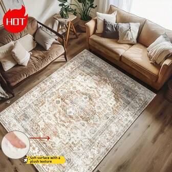 An Area Rug, Newly Upgraded To A High-Weight Specification Of 950g/M², Features A Dense Velvet Texture Design That Significantly Enhances Underfoot Comfort. It Boasts Anti-Fading And Anti-Abrasion Properties, With Reinforced Anti-Slip Particles On The Underside To Improve Grip And Ensure Stability Without Displacement.