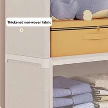 Black & White 2 Colors Available, Multi-Size Portable Covered Wardrobe Storage Organizer Rack, Dustproof Clothes Organizer, Multi-Tier Storage Rack For Bedroom - Covered Design, Suitable For Home And Rental Spaces, Bedroom Storage & Organization | Modern Wardrobe | Sturdy And Durable Structure, Wardrobe Storage And Organization - Multicolor - View 8