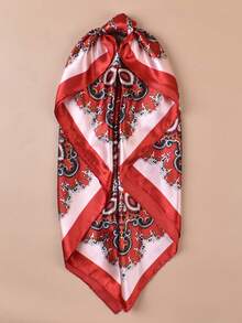 1pc Women's Beach Accessory Summer Beach Headscarf Headband, 90*90inch Satin Square Scarf, Versatile Headwrap, Top Quality Scarf For Party