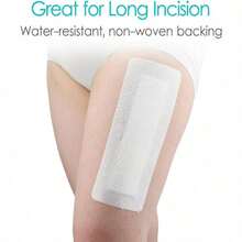 10 Pcs Waterproof Knee Replacement Dressing 4x8 Inch Long PostSurgery Gauze Bandage With Adhesive Border + NonStick Central Pad Hip Wound Incision Recovery - Gói 10 cái 4x8 inch - Xem 3