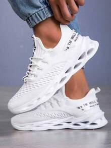 Men's Lightweight Mesh Sneakers, New Autumn White Casual Shoes, Outdoor Daily Lace-Up Low-Top Flat Trainers, Tennis Shoes, Road Running Shoes, Unisex Breathable Soft Slip-On Sneakers, Couples Sizes 36-45