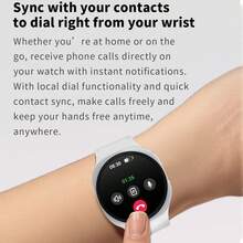 Smartwatch, kabellose Anrufe/Wählen, mehrere Sportmodi, Anrufbenachrichtigungen und -ablehnungen, SMS-Benachrichtigungen, benutzerdefinierte Hintergründe, Herzfrequenz, Blutdruck, Blutsauerstoff, Sprachassistent, Frauengesundheit, Kompass, kompatibel mit iOS/Android, geeignet als Sommergeschenk.