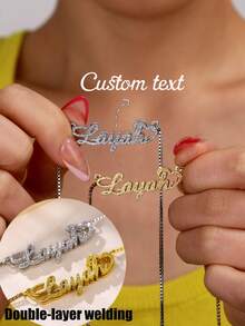 Custom Shiny Frosted Name Necklace Women Girl Charm Personalized Stainless Steel Half Wrap Love Letter Necklace Couple Pendant Family Jewelry Birthday Holiday Gift Christmas Gift For Her