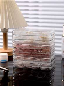 3-Fold Nail Display Box, Suitable For Popular Influencer Nail Stickers, Transparent Dust-Proof, Suitable For Nail Art And Jewelry Storage