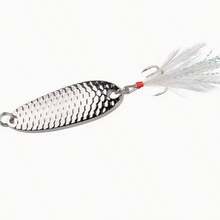 仿生金属勺形鱼饵套装 - 适用于淡水和咸水钓鱼的硬饵 - 包括金色、银色和彩色勺形鱼饵渔具配件 - 灰色 - 查看 3