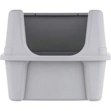 USA - Caja de para Gatos con Escudo de dispersin y Cuchara, Bandeja de para Gatos con Parte Superior Abierta, Gris con Cucharada Gris Oscuro - Gris - Ver 8