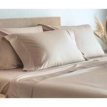 Almaya: Juego de Sábanas de Microfibra Suave de Lujo con Doble Cepillado / 1800 Hilos de Alta Calidad y Bolsillo Lateral para Accesorios (Azul Cielo, King Size) - Almendra - Ver 13