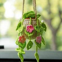 Handmade Crochet Car Ornaments - Cute Knitted Rearview Mirror Decoration, Creative Fabric Interior Accessories. - one-size - View 5