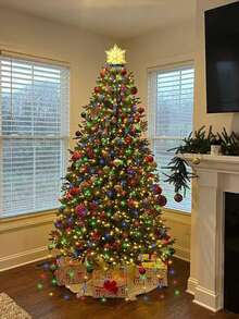 1 Stück 320 LED warmweiß/bunt/weiß wasserdichte Kupferdraht Rundvorhang Lichterkette, USB betrieben, 8 Beleuchtungsmodi, geeignet für Hof, Terrasse, Garten, Hochzeit, Weihnachtsbaum, Wand, Party, Thanksgiving Dekoration