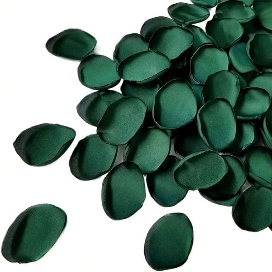 Silk Rose Petals 200PCS Flower Girl Scatter Petals For Wedding Flower Dration Dark Green,21699646 - Màu xanh lá cây đậm - Xem 1