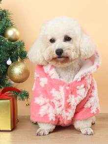 1pc Polyester Thermal Lined Hooded Sweatshirt, Warm And Washable, Suitable For Small To Medium Pets, Ideal For Autumn/Winter Indoor Or Outdoor Wear (Size Runs Small, Recommend Ordering 1-2 Sizes Up)