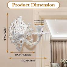 Giá nến treo tường bằng gang, trang trí nhà theo phong cách trang trại châu Âu, làm thủ công, thiết kế huy hiệu, giá nến rỗng - Nhiều màu - Xem 3