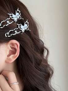 2pcs Women's Delicate Bow Small Hair Clips, Minimalist Design, Versatile, Elegant, Suitable For Bangs, Hair Slide, Hair Barrettes, Cute Accessories